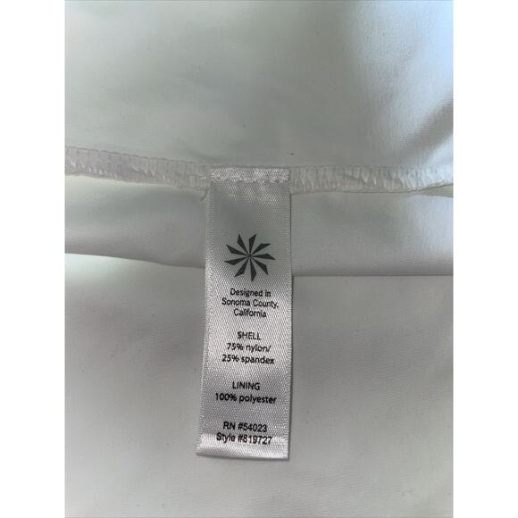 Athleta Pure White Cutout V Neck Activewear Dress Bra Top XL 14 C D DD NWOT NEW - Picture 6 of 8